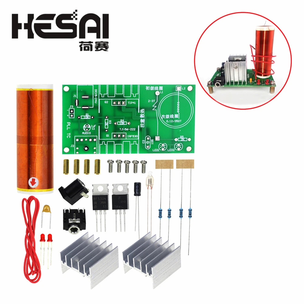 日曜大工のテスラコイルキット ミニ音楽 15w プラズマスピーカー ワイヤレストランスミッションdc 15 24v Diy Kit Tesla Coilkit Kits Aliexpress