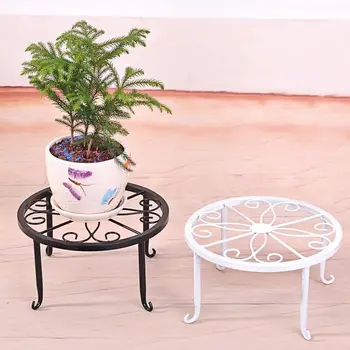 

Creative 24x24x13cm Indoor Outdoor Plant Stand Metal Flowerpot Stand Round Iron Plant Pot Holder Black White Bronze Colour