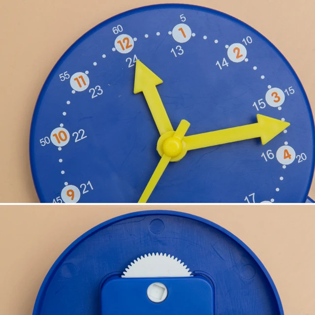 Children Kids Clock Model Toys Early Educational Cognitive Math Toy Montessori Teaching Aids Three-needle Linkage Detachable Toy 6