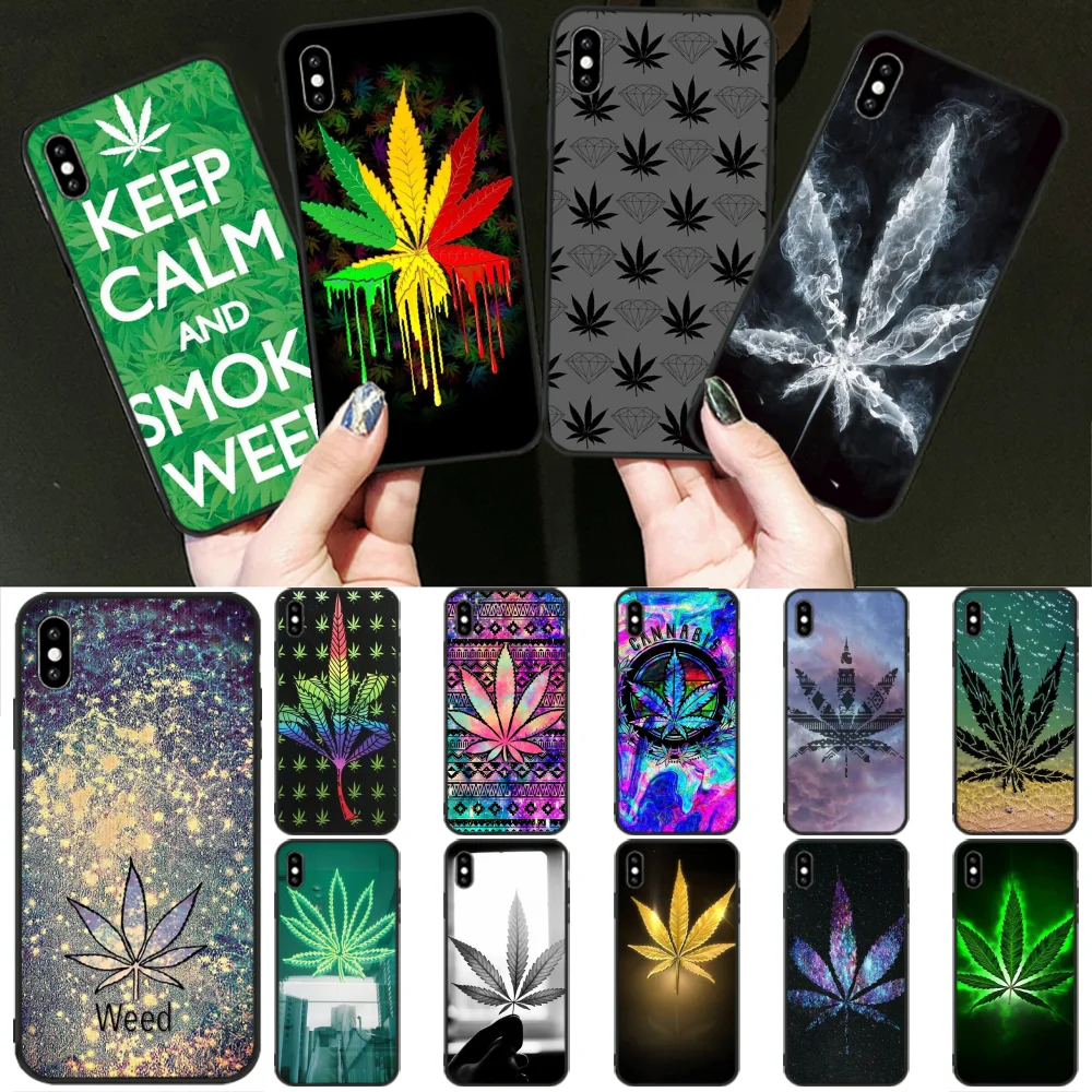 Untuk Iphone 7 8 11 Kasus Daun Tanaman Ganja Daun Untuk IPhone 11 Pro XS MAX 8 7 6 6S Plus X 5 5S SE XR Cover Setengah Dibungkus Kasus AliExpress