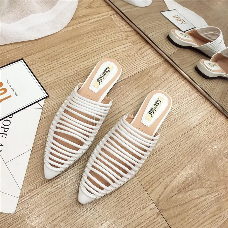 Wellwalk/дизайнерские тапочки женские туфли без задника на плоской подошве модные