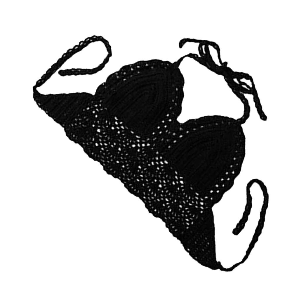 Women's Knit Mesh Crochet Hollow Bikini Cover Up Bar Tops Bathing Swimwear Bikini Swimsuit for Women