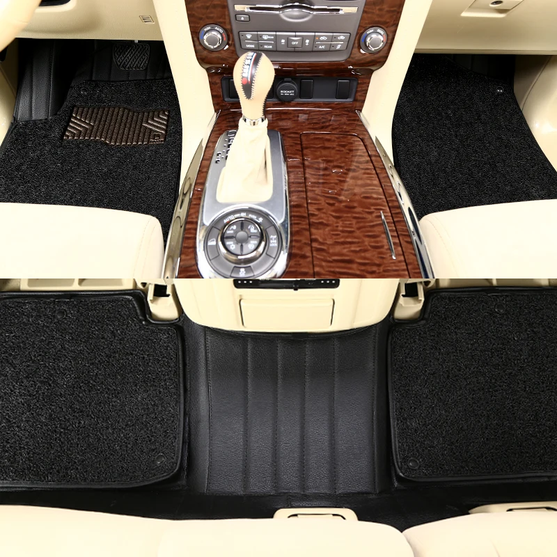 F Black Silk Coil Boost автомобильные коврики для Nissan Note Serena Lafesta Murano Qashqal, водонепроницаемые, с добавлением шелковой катушки, автомобильные подушечки для ног - Название цвета: F Black Silk Coil