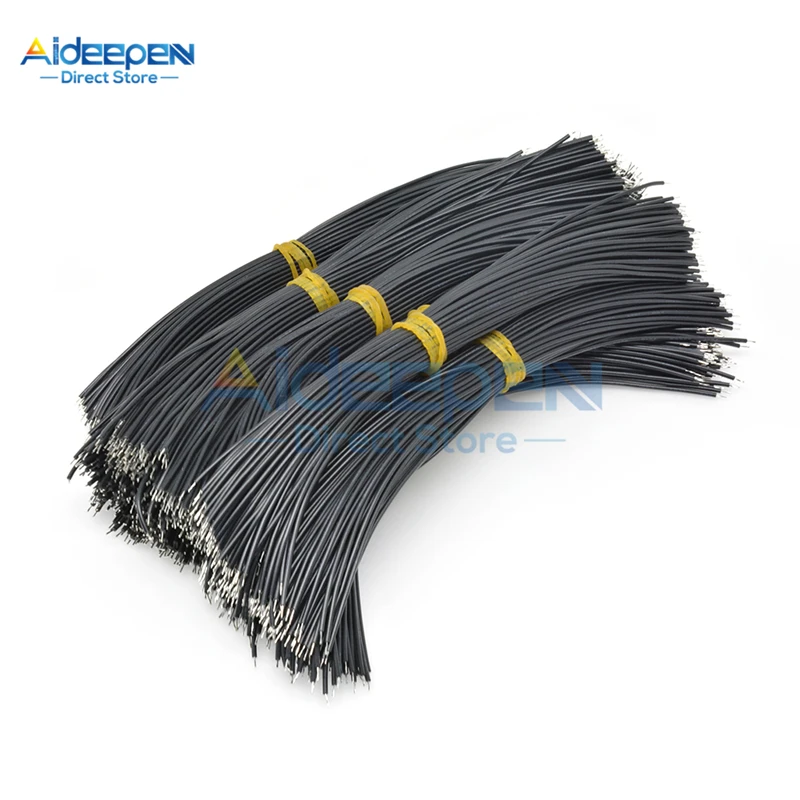 Черный 100 шт./лот UL1007 24AWG каблуке 8-10 см, с двойной головкой припой проволока Луженая Медь Проволочный припой кабель Электрический ПВХ кабель UL Сертификация - Цвет: Черный