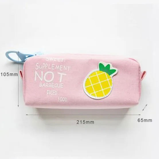 Fashion PU leather Pencil Case Korean Canvas Cute Kawaii Pen Bag Big capacity pencil Pouch School Stationery Gift - Цвет: 4