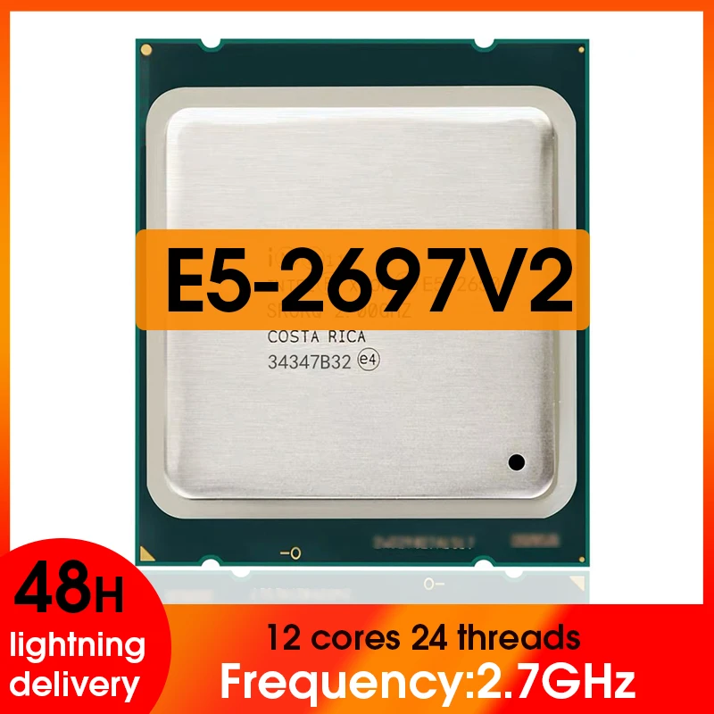 E5 2697 V2 LGA 2011 CPU Processor  2.7Ghz 12 core and 24 threads 130W E5-2697 V2 support X79 motherboard cpu core