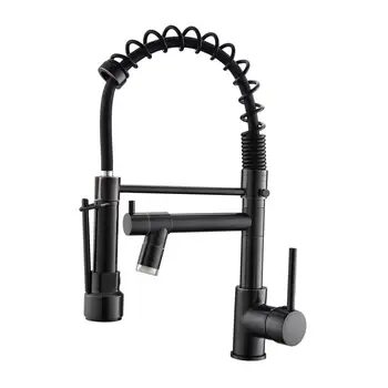 

Modern Oil Rubbed Bronze Kitchen Sink Pull Out Down Faucet with Spring Loaded Mixer tap