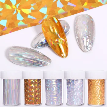 

Mirror Effect Nail Foils Metallic Holographi Nail Art Transfer Stickers Nail Art Decoration Tips Marble Design Decals Wraps