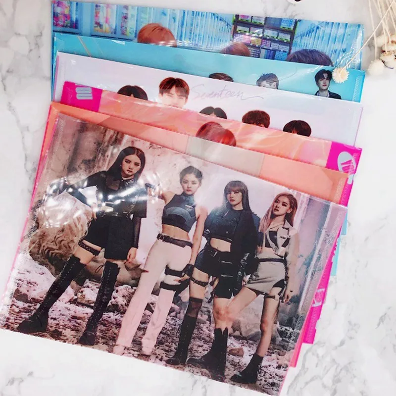BLACKPINK GOT7 дважды pvc канцелярские принадлежности папка для документов A4 документ файл папку наполнение продукция карман для офиса, школы