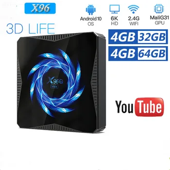 

2020 X96Q MAX Smart TV Box Android 10 4G 64GB 2.4G&5G wifi 6K Voice Assistant Media Player BT5.0 Youtube set top box 32GB
