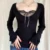 Sexy Lace Patchwork Solid Casual Basic Tshirt Women Vintage Black Long Sleeve Top Tees Cute Pullovers Chic Clubwear