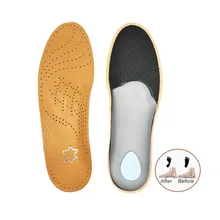

1 Pairs Leather Orthopedic Insole Orthotics Health For Shoes Flat Feet Arch Support Man Woman Children O/X Leg Corrected