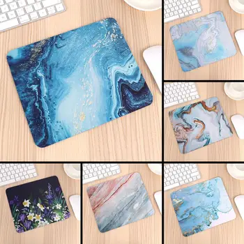 

Good Use Small Mouse Pad for Game Playing Lover Rubber Mouse Mat Marble Design & Flower Pattern