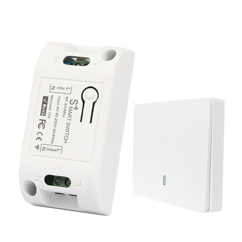 433Mhz Wireless Wall Switch 86 Panel RF Transmitter Safety and AC 110V 220V Relay Interruptor for Light Lamp | Электроника