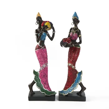 

RESIN CRAFT SCULPTURE HOME DECORATION ACCESSORIES AFRICAN STATUE RESIN STATUE ORNAMENTS AFRICAN WOMAN CREATIVE SCULPTURE R2436
