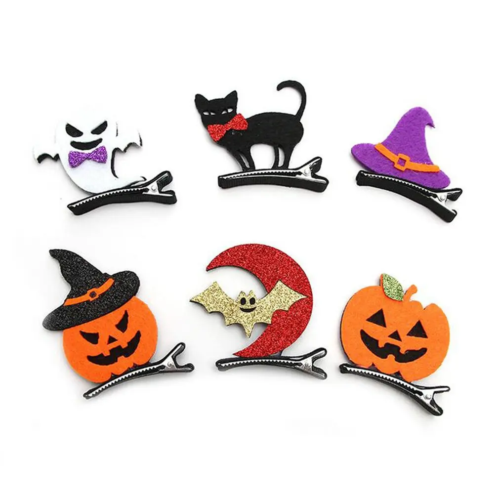Halloween Children Hairpins Pumpkin Bats Funny Baby Hairpins Halloween Ball Dress Up Stereo Hair Clips