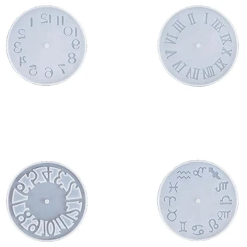 

4PCS DIY Clock Resin Molds Arabic Roman Numerals Constellation Silicon Mold Handmade DIY for Jewelry Making Tools