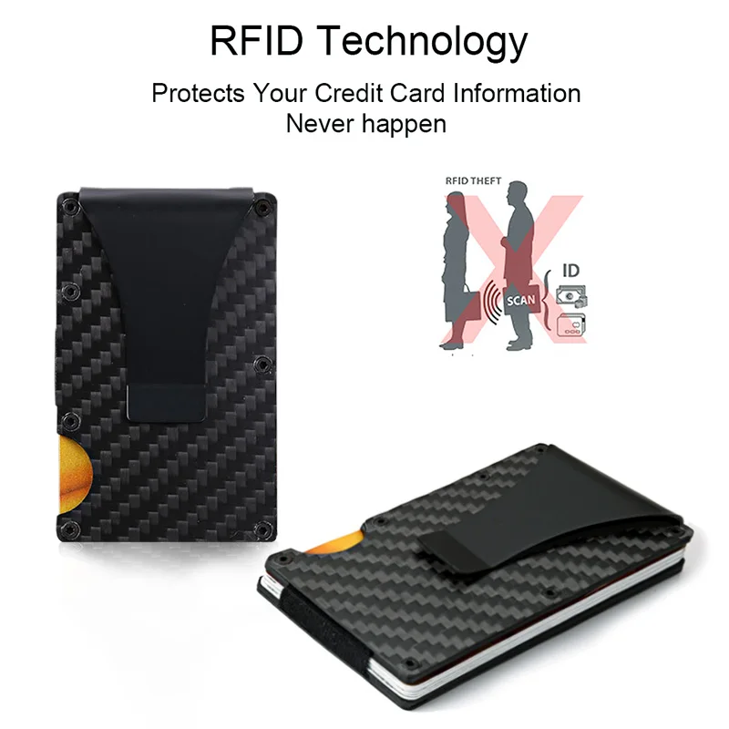 Углеродное волокно Rfid система анти вор для кредитных держатель карт Алюминиевый