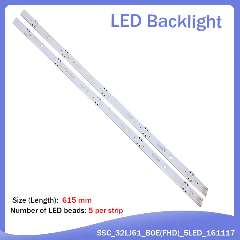 Nova Peças Conjunto 5led 615 Milímetros Tira Conduzida Luz de Fundo para lg 32lj610v Ref289 Matriz Led Assy 32lj61 Ssc_32lj61_boefhd_ 5led Eav63673021