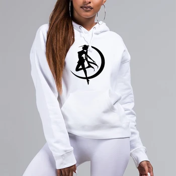

Girls Sailor Moon Harajuku Long Sleeve Hoodies Autumn Streetwear Sportswear For Women Female Cotton Sweatshirts Casual Clothes