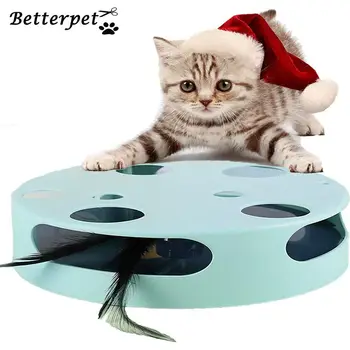 

Electronic Cat Toys Interactive Quality Safe Low Noise Rotating Feather Kitten Toys Game Box Stimulate Hunting Instincts Toys