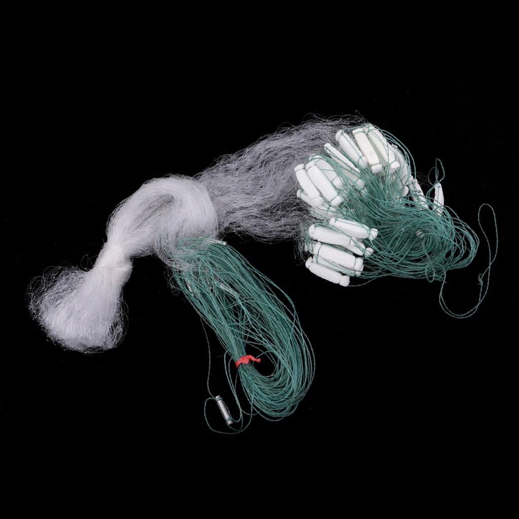 1 Layer Fishing Gill Net 0.7x8m Fish Mesh Bait Trap Nylon Fish Gill Net with Lead Sinker Casting Net Outdoor Fishing Tackles