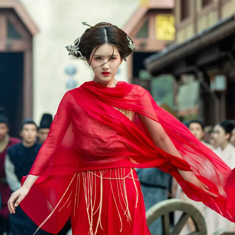 Изготовленная на заказ одежда Chen Qianqian ханьфу косплей года винтажная красная фея
