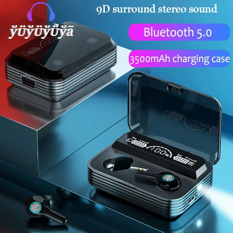 

Bluetooth Earphones Wireless Headphones Touch Control LED With Microphone Sport Waterproof Headsets Earbuds 2200mAh Chargingcase