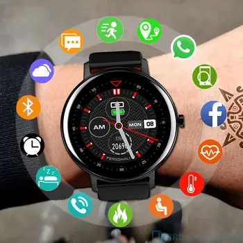 

Round Touch Smart Watch Men Women Smartwatch Electronics Smart Clock For Android IOS Fitness Tracker New Bluetooth Smart-watch