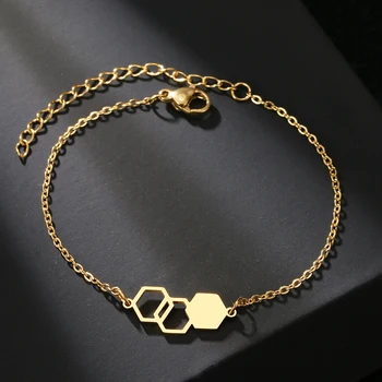 Stainless Steel Bracelets Minimalist Chemical Molecules Fashion Chain Fine Charm Bracelet