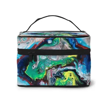 

A makeup bag wash bag receptacle bag Cosmetic Bag Abstract Painting (5)