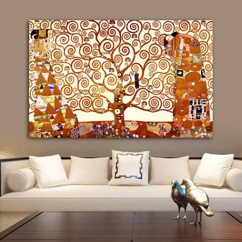 

Gustav Klimt Tree of Life Canvas Painting Wall Art Prints Posters Classical Abstract Painting on canvas For Living Room Hot sell