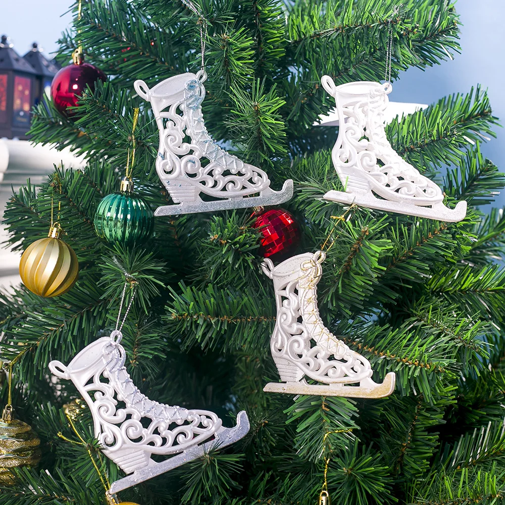 1 шт. 12*11,5 см Акриловая Пылезащитная рождественская подвеска скейт дерево подвесное украшение Рождество год вечерние украшения для дома 62893