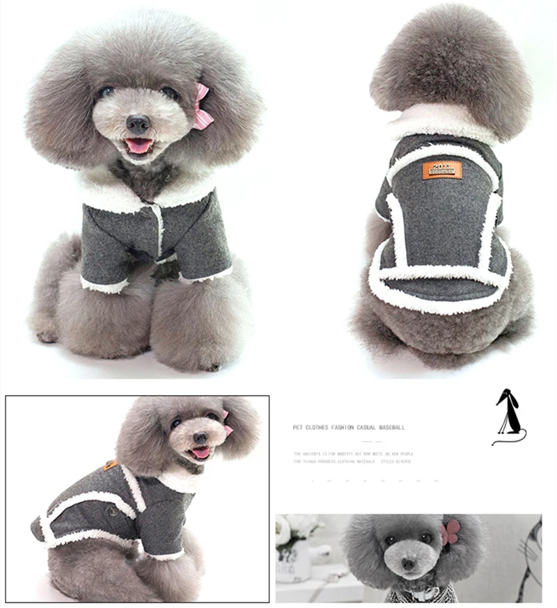 Щенок 2-legged костюм пальто зимняя одежда для собак пальто утолщение куртка для собак Pet Теплая одежда 5 размеров