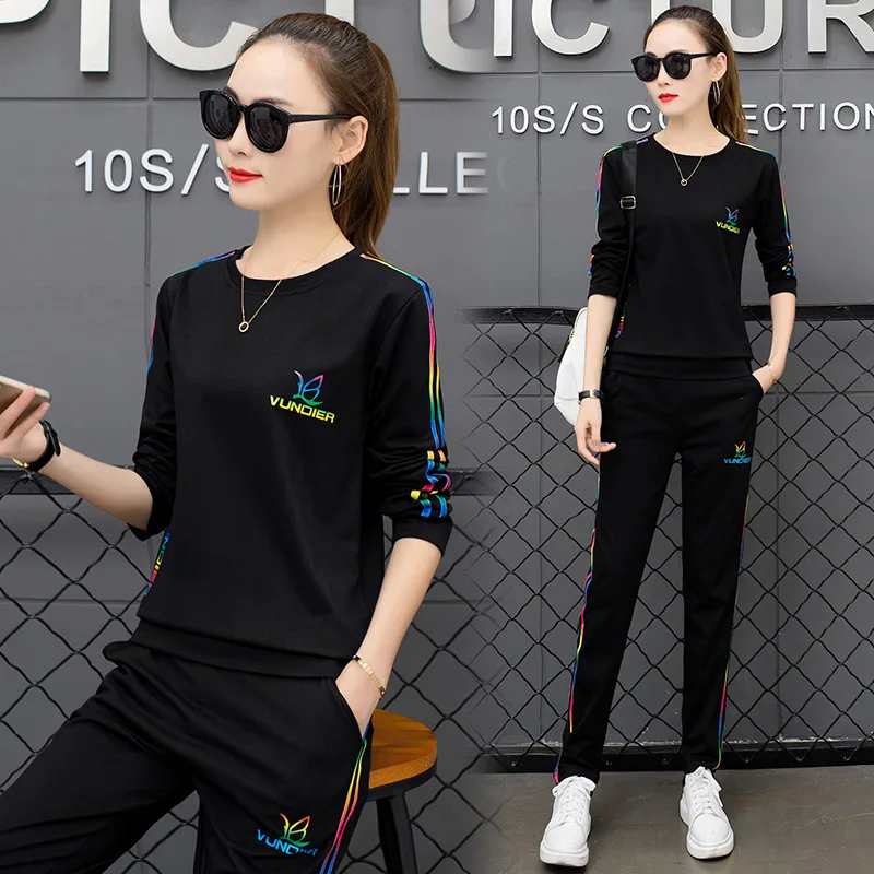 

Korean-style Autumn Casual WOMEN'S Suit Spring And Autumn New Style Two-Piece Set Students Sports Run [6535 Cotton]