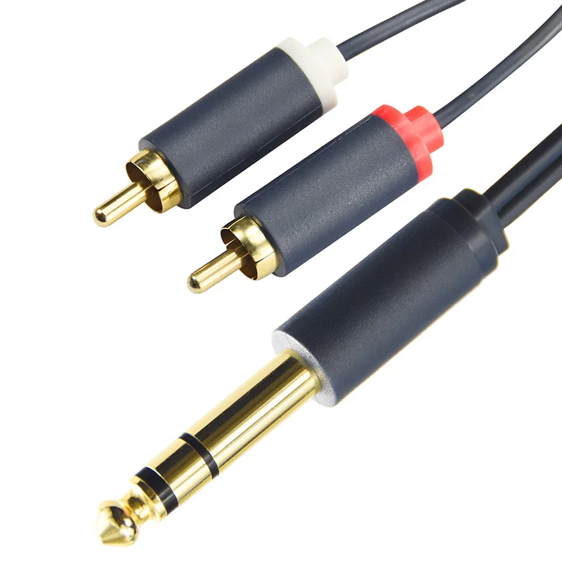 Cabletime 6.35mm to 2RCA Jack Cable Male to Male Stereo Cable Gold Plated AUX Audio Cable For Music Amplifier Line C218 Cabletime 6.35mm to 2RCA Jack Cable Male to Male Stereo Cable Gold Plated AUX Audio Cable For Music Amplifier Line C218