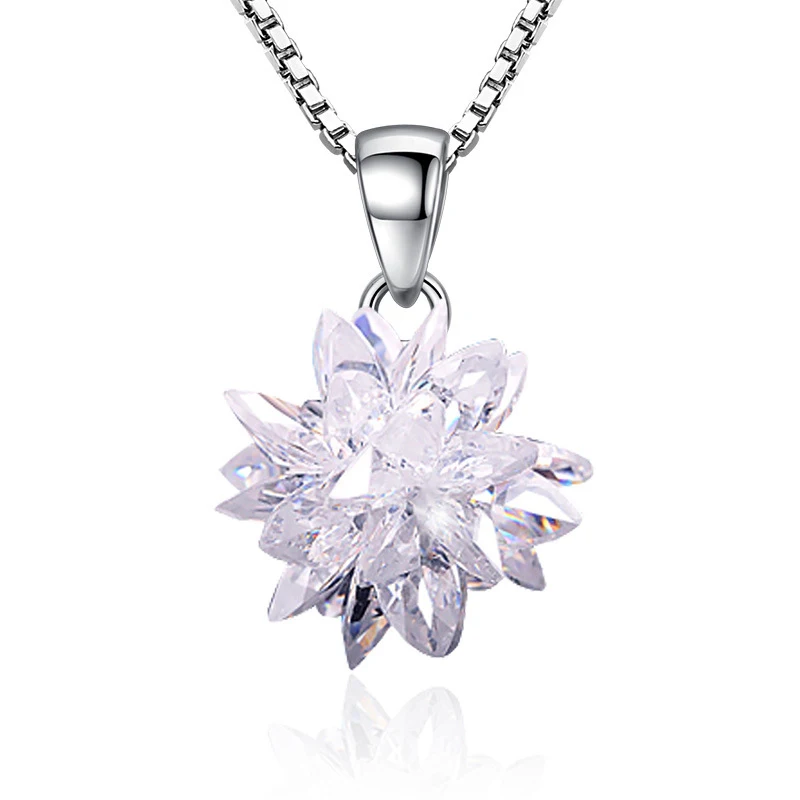 Exquisite Snowflake Clavicle Chain Necklace Charming Female Crystal Zircon Pendant Fashion Wedding Jewelry | Украшения и