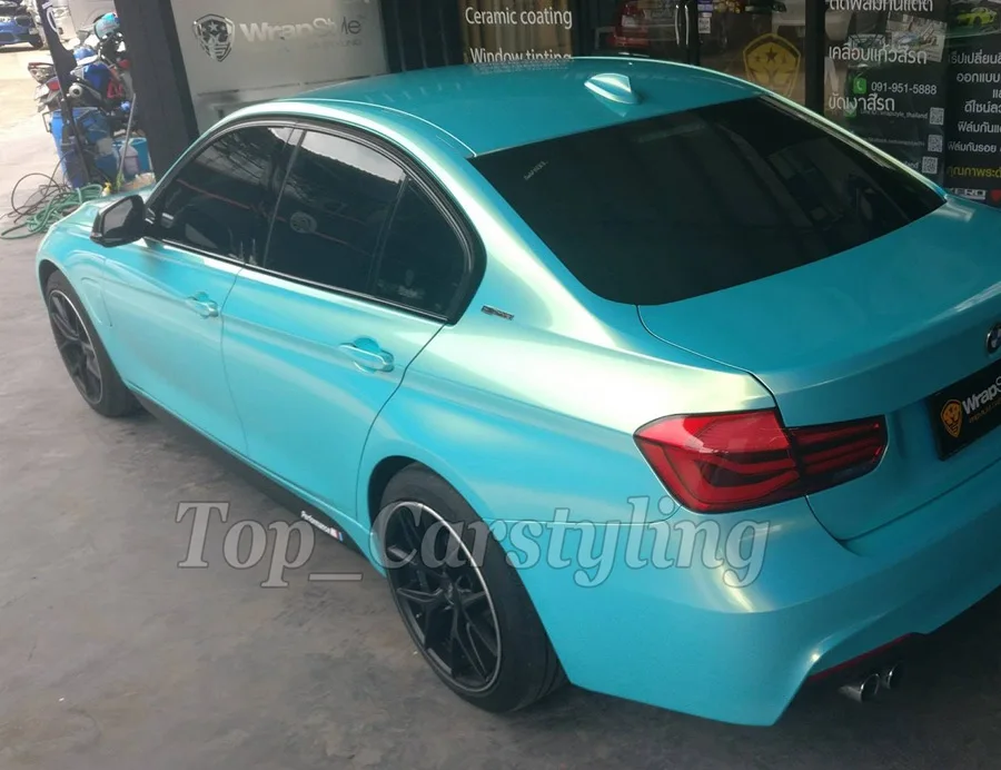 

Coral Blue gloss Shift Vinyl Wrap for whole car covering Stickers With Air bubble Free PROTWRAPS 1.52x20m 5x67ft