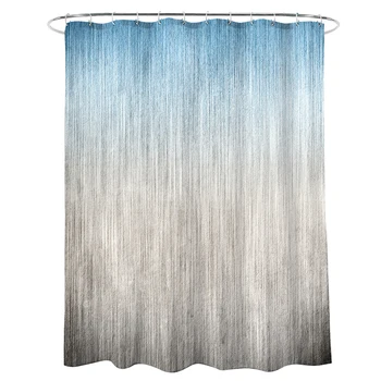 

Shower Curtain Privacy Protect Quick Drying With Hooks Hanging Line Gradient Waterproof Fabric Simple Washable Bathroom Supplies