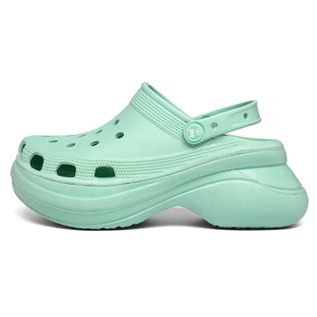 

2020 Summer Ladies Beach Green Clogs Women Sandals Crocse Shoes Croc EVA Lightweight Increase 8cm Sandles 5 Color Shoe Sandalias