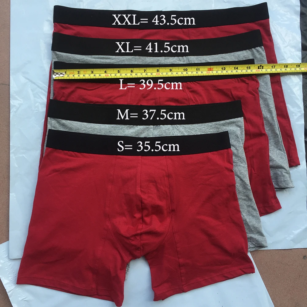 boxer briefs European Size Cotton Long Leg Men Boxers Underwear Soft Boxer Men Solid calzoncillo hombre Mens Underwear Plus Size S M L XL XXL mens cheeky underwear