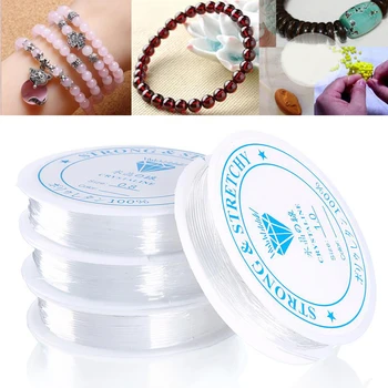 

1 Roll 0.4-1.0MM Transparent Stretchy Elastic Resin Rope String Line Cord For Beading Jewelry Making Bracelet&Necklace Accessory