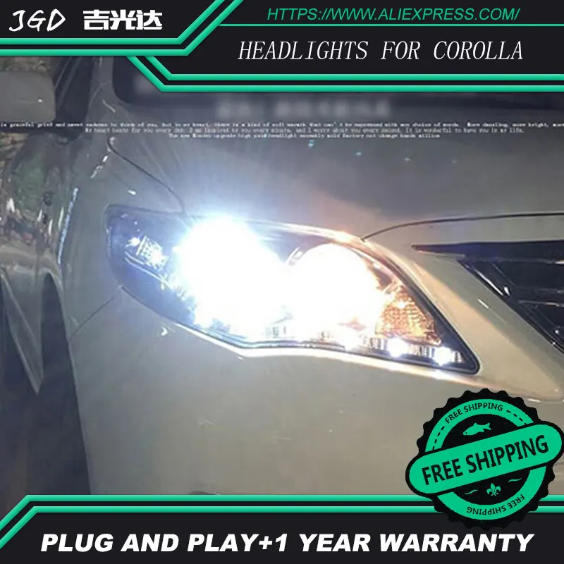 Автостайлинг фары для TOYOTA COROLLA 2011 2013 светодиодный ные ангельские глазки DRL
