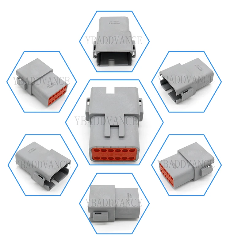 Серия DT серый цвет мужской 12 Pin Deutsch коннектор DT04-12PA-B016/AT04-12PA-B016