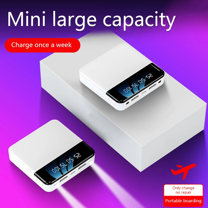 Mi ni power Bank, 20000 мА/ч, для iPhone 8, Xiaomi mi, внешняя батарея, power bank, быстрая зарядка, повербанк, светодиодный, цифровой дисплей