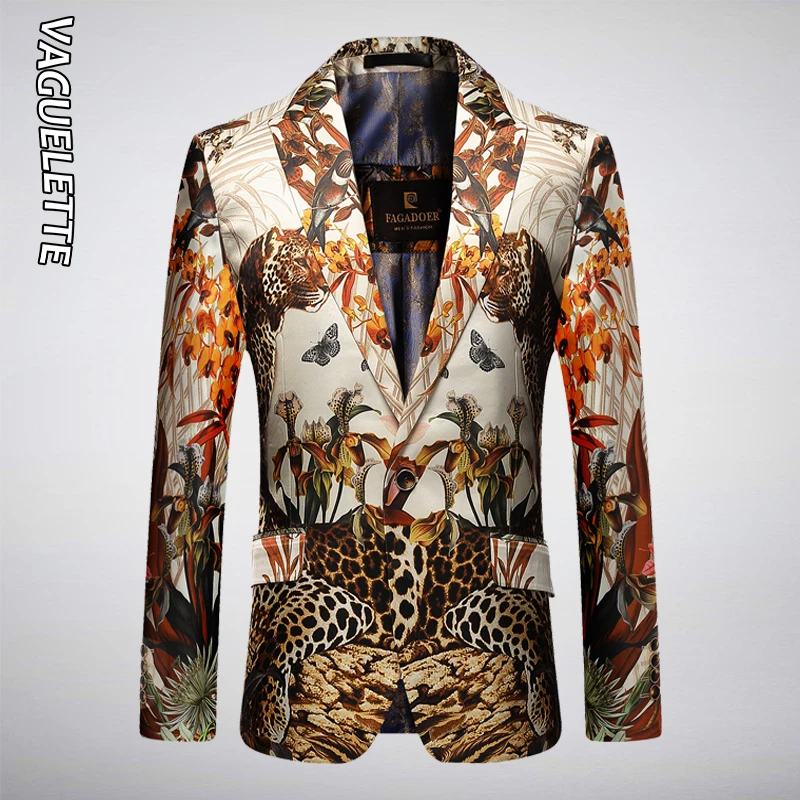 Vaguelette Luipaard Patroon Jungle Gedrukt Stijlvolle Blazer Mannen Mode Nieuwigheid Slim Fit Stadium Slijtage Voor Zangers Partij Jasje Vaguelette Luipaard Patroon Jungle Gedrukt Stijlvolle Blazer Mannen Mode Nieuwigheid Slim Fit Stadium Slijtage Voor Zangers Partij Jasje