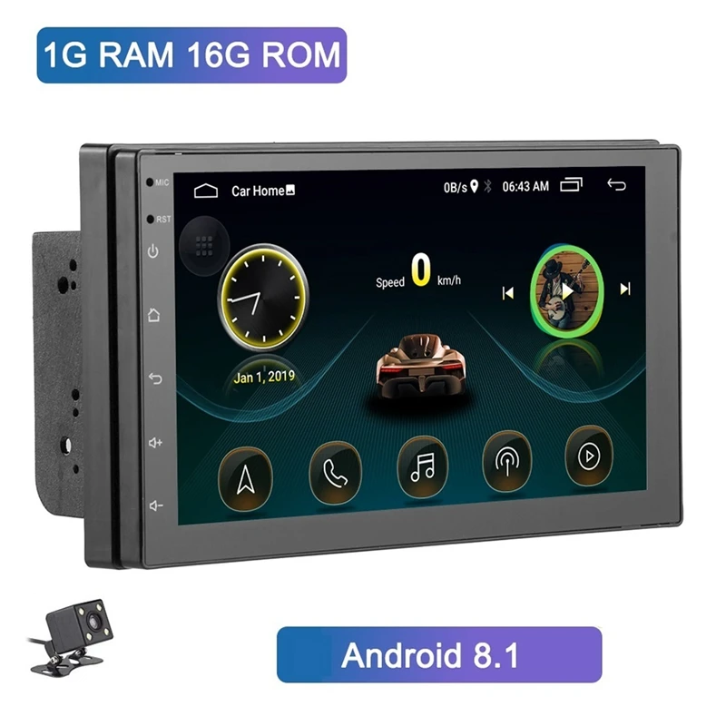 Двойной Din Android 8,1 автомобильный мультимедийный плеер MP5 плеер gps навигация 7 дюймов HD сенсорный экран 2 din встроенный WiFi автомобильный стерео