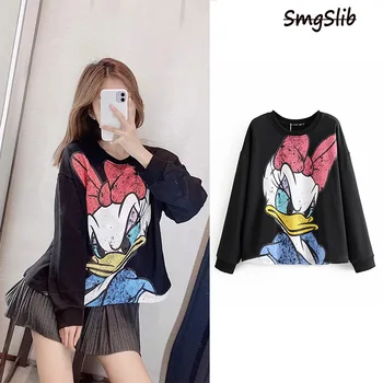 

2019new O-neck women's sleeve harajuku kawaii print long sleeve cartoon lovers animal casual sweatshirt cute moletom feminino