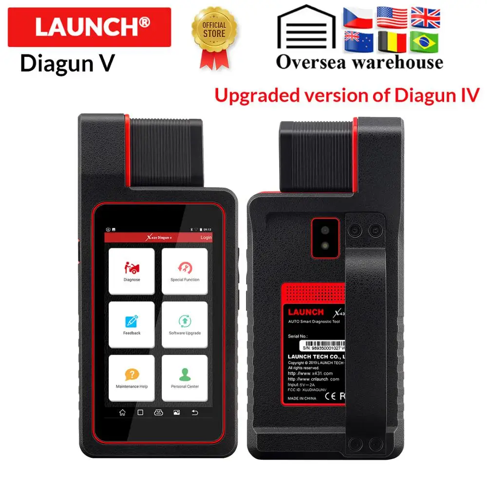 LAUNCH X431 Diagun V Автомобильный сканер полная система диагностический инструмент с 15
