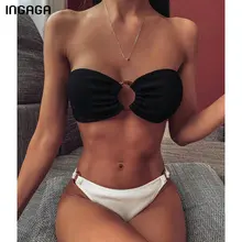 INGAGA Solid Thong Bikinis Mujer 2020 Bandeau Swimwear Women Sexy Ring Biquini Summer Beach Bathing Suit Two Piece Swimsuits INGAGA Solid Thong Bikinis Mujer 2020 Bandeau Swimwear Women Sexy Ring Biquini Summer Beach Bathing Suit Two Piece Swimsuits